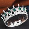Baroque Queen King Tiaras and Crowns for Women Wedding Party Full Round Diadem Bridal Crown Hair Jewelry Birthday Gifts