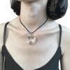 Clear Heart Crystal Necklace Simple Sweater Chain Clavicle Chain Necklace Fashion Jewelry Gift for Girlfriend Wife Mom