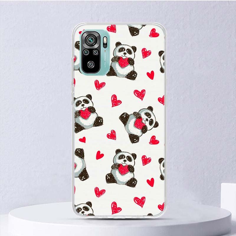 Kreslený Roztomilý Panda Měkký Kryt Pro Xiaomi Redmi Note 11S 10S 11 10 Kryt Telefonu 11T 11E Pro 9 9S 8 8T 9T 7 6 5 4X Skořepina Coque