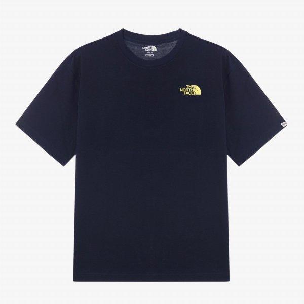 The North Face Nt7ur12l White Label River Mate Short Sleeve Round Tee Dark Navy