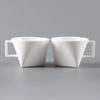 Tazza da Caffè Triangolare da 150ML Tazza Creativa in Ceramica Piccola Tazza Bianca per Espresso Tazza per Tè al Latte Tazza Unica per Bere Acqua per Casa Ufficio