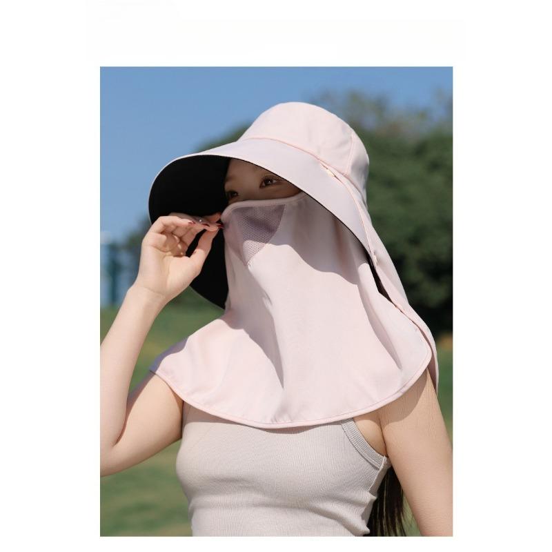 Summer Breathable Ponytail Hat – Solid Face Mask Cap – Lightweight & Sun Protection – Perfect for Outdoor Gardening Travel