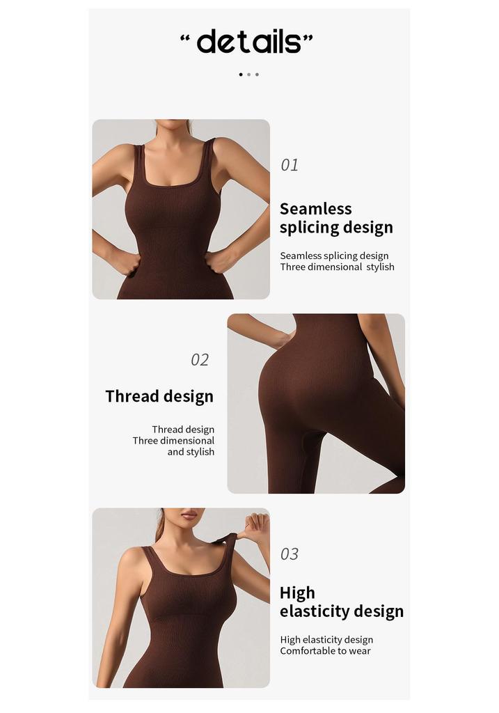 Seamless Elastic Yoga Jumpsuit Set for Women