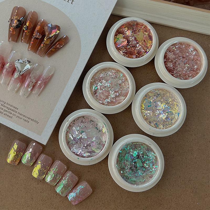 JahrS Roter Nagel Glänzend Yunjin Pailletten Unregelmäßige Nagelaufkleber Dekoration Zubehör Nagellack