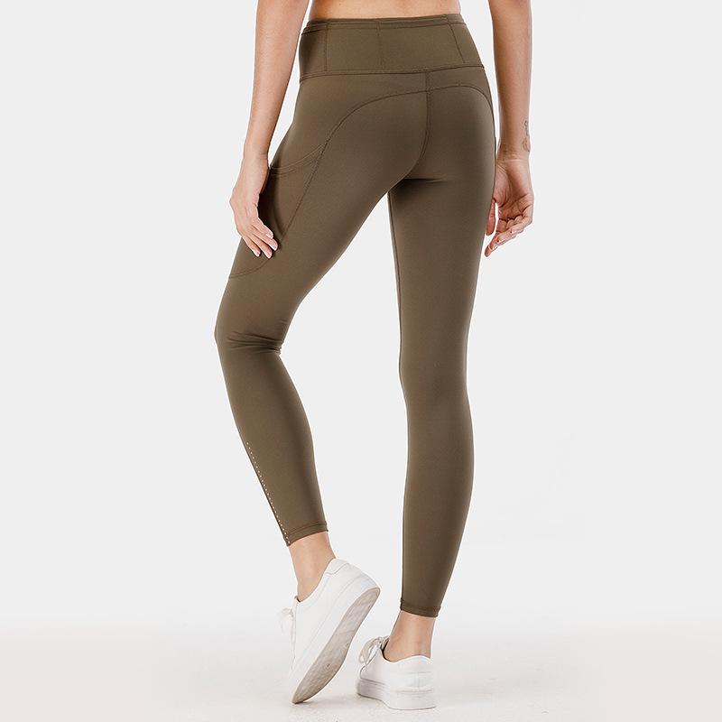 Women's High Waist Double-Sided Nude Feel Yoga Pants - Quick-Drying, Breathable, Brushed, Tight Fit for Fitness & Running.