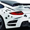 Car Styling 3D Fake Hole Sticker Motorcycle Helmet Body Simulation Scratch Hole Decal Funny Emblem Symbol Stickers