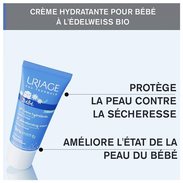 Crème hydratante - URIAGE - Bébé 1ère Crème - 40 ml - Hypoallergénique - Peaux sensibles