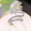 Huitan Star Finger Rings for Women Resizable Band Silver Color Sparkling Cubic Zirconia Exquisite Female Rings  Jewelry