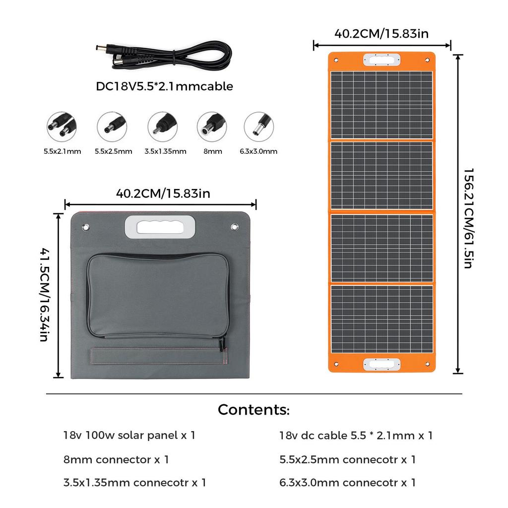 Pannello Solare Portatile Flashfish TSP100 100W Potenza 5V, 18V Tensione di Uscita
