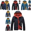 Men's Winter Warm Hooded Thick Padded Jacket With Stylish Stand Collar And Zipper Pockets