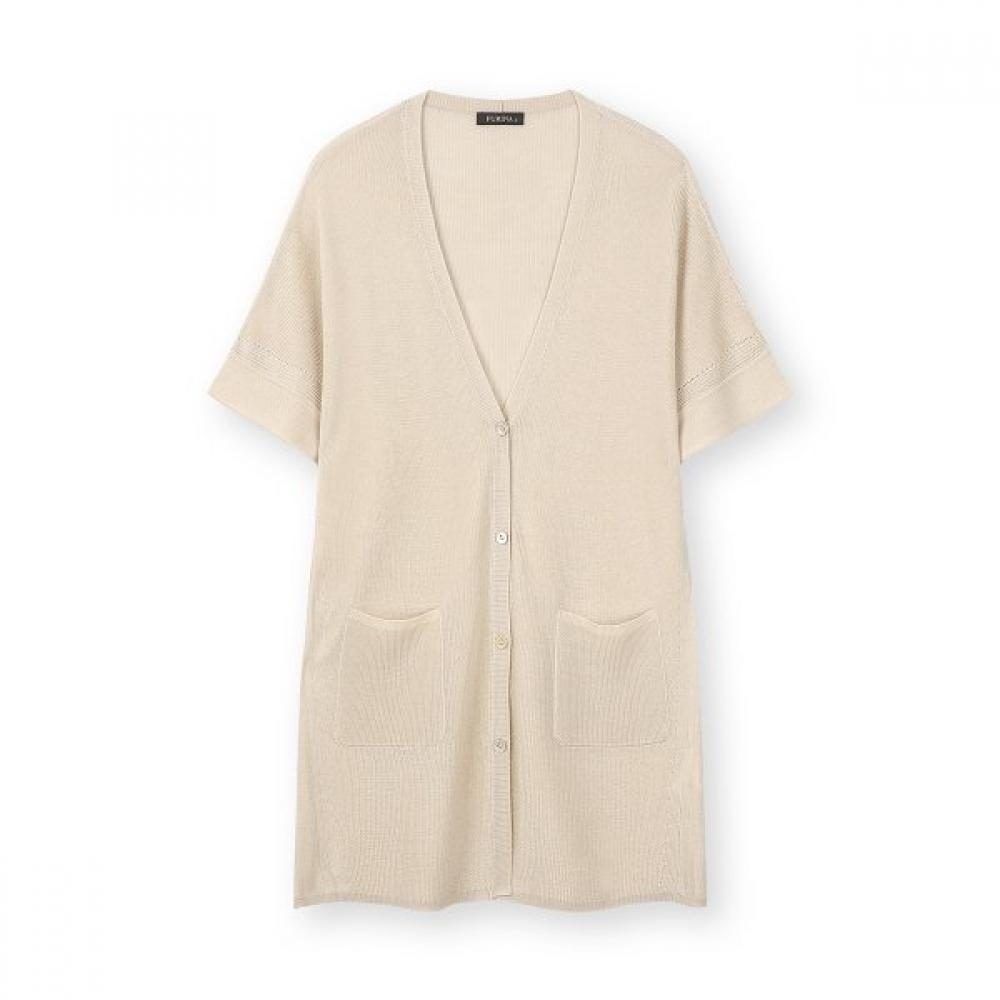 Furina Volume Soft V Neck Short sleeVe Knit Cardigan beige/M (90)