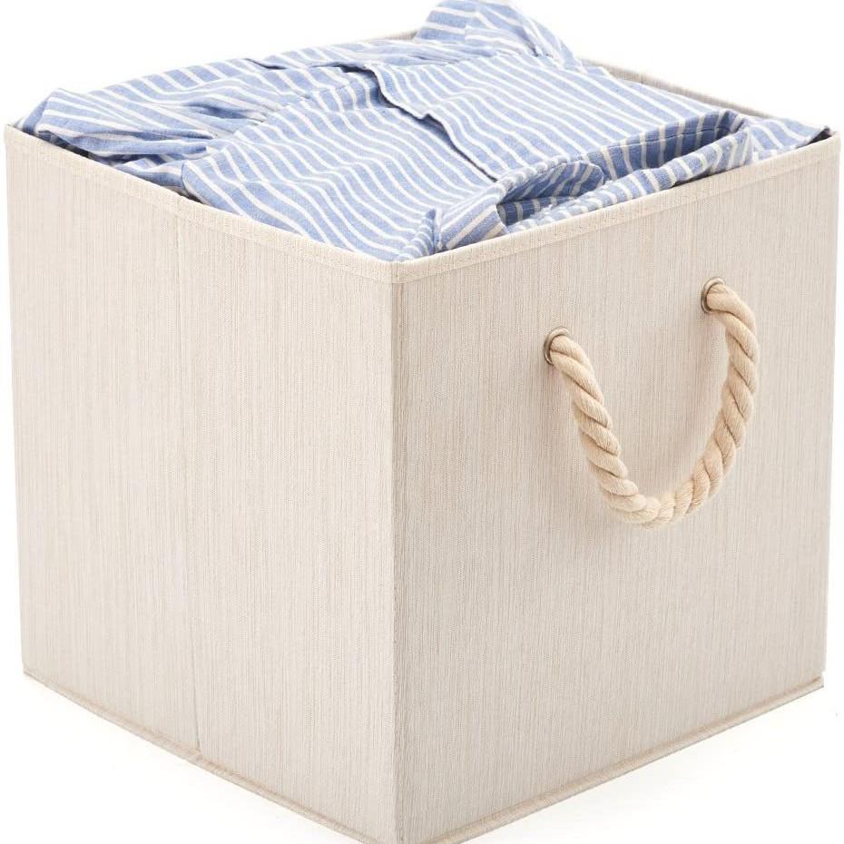 

Японский квадратный складной ящик для хранения игрушек и книг 27x27x28cm