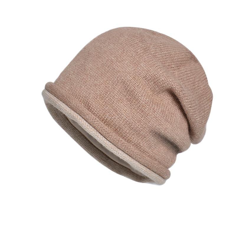 Autumn and winter knitted stacking hat warm ear protector pullover hat children cold hat European and American big head circumference confinement hat