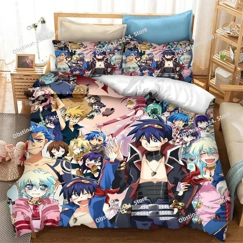 Anime Tengen Toppa Gurren Lagann Kamina Printed Bed Set Duvet Cover Pillowcase Bedding Set Bed Linen Sheet Quilt Cover Full Size