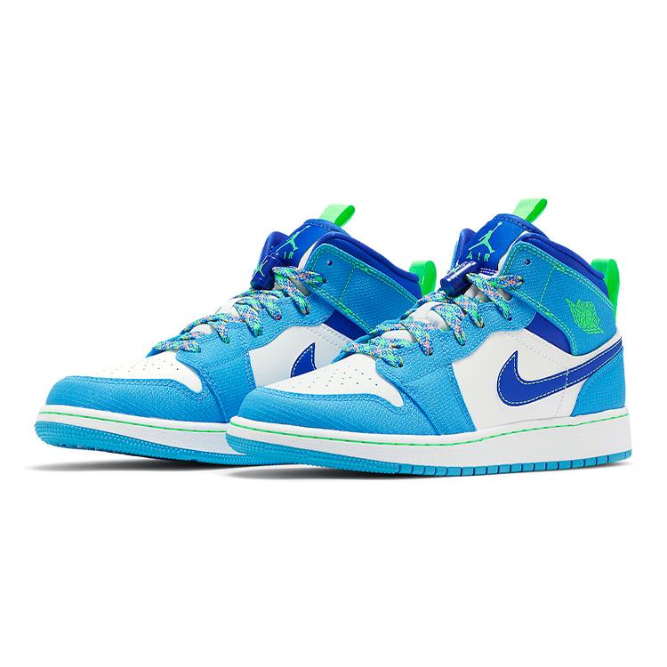 New Jordan 1 Mid SE Sprite Blue GS DA8010-400