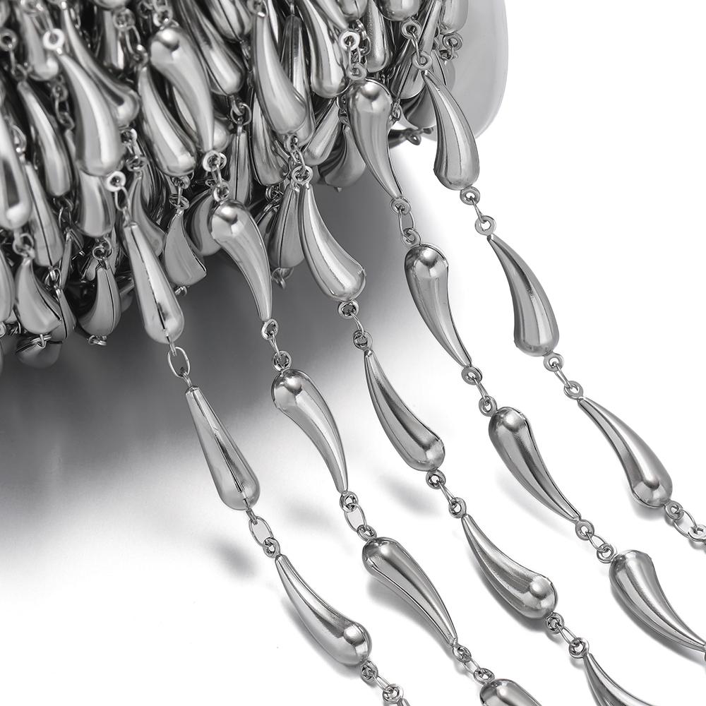 1m Stainless Steel Gold Handmade Chain Multiple Shapes Chains for DIY Necklace Bracelet Waist Chain Choker Jewelry Making Chain