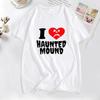 Sematary I Love Haunted Mound T-Shirts Popular Trend Heart Shape Print T Shirt for Men Funny Streeetwear Cotton T Shirt Clothing