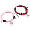 Spider Kitty Charm Bracelets Rope Heart Magnetic Matching Bracelets for Couples Crystal Beaded Bracelet Halloween Jewelry