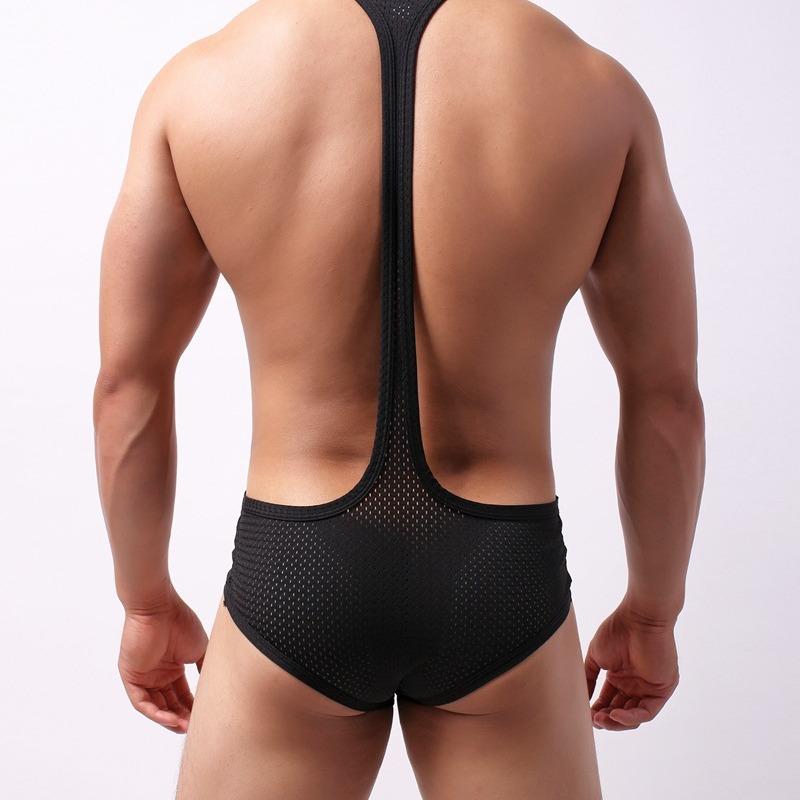 Men's Sexy Mesh Bodysuit - Breathable Lingerie Costume with Open Design for Adults Men Sex Underwear