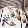 Fashion 2025 Summer New Luxury Sandals Women's Fish Mouth Fashion Buckle Sandals Thick Heels High Heels Banquet Plus Size Sandals
