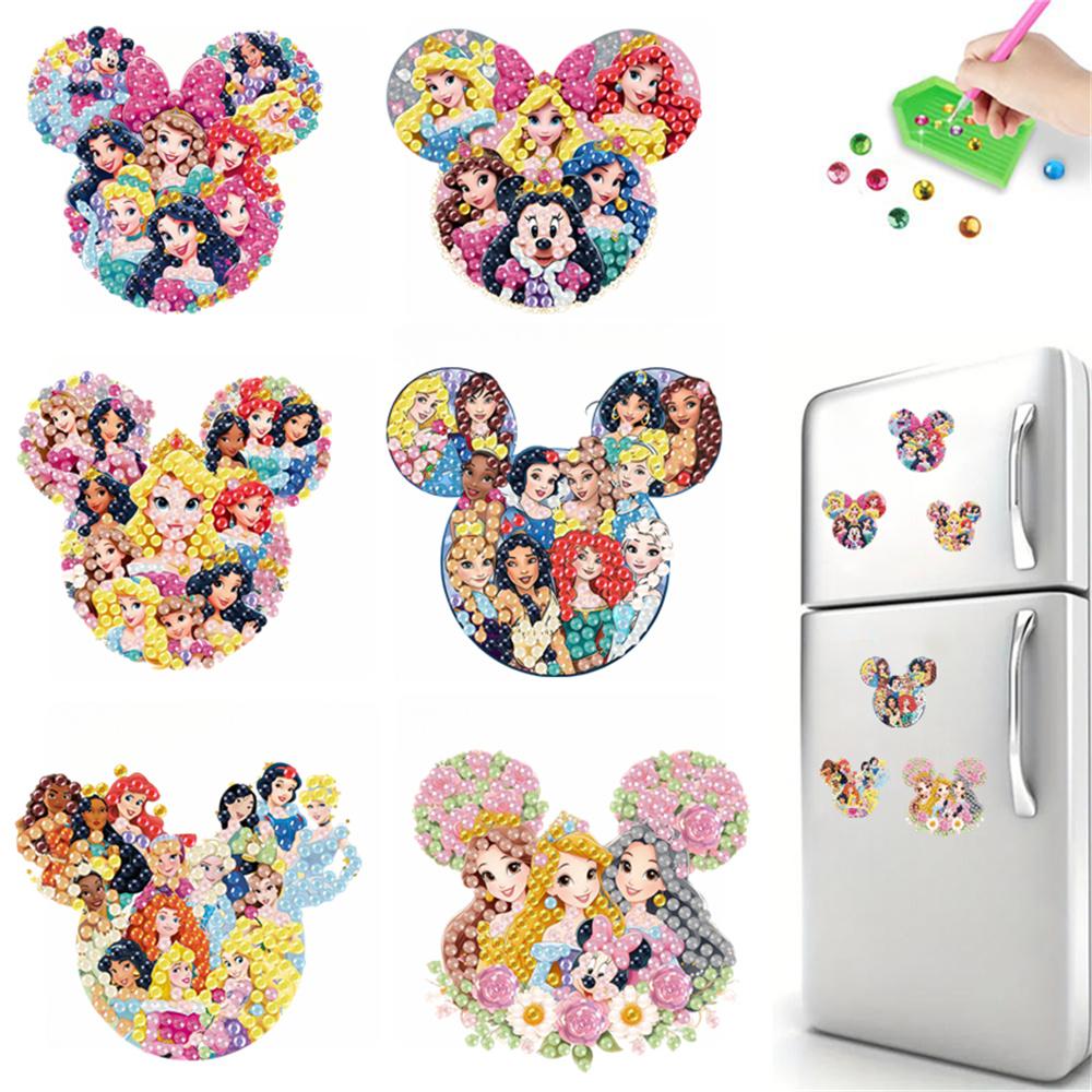 6Pcs The Combined Set Series Diamond Art Fridge Magnet Diamond Painting Refrigerator Magnet DIY Fridge Stickers for Fridge Whiteboards