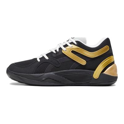 TRC Blaze Court Black Metallic Gold Unisex Sneakers Sedate-Grey White 376582-32
