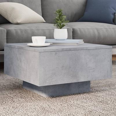 Vidaxl Couchtisch mit LED-Beleuchtung, Beton-Grau, 55x55x31 cm