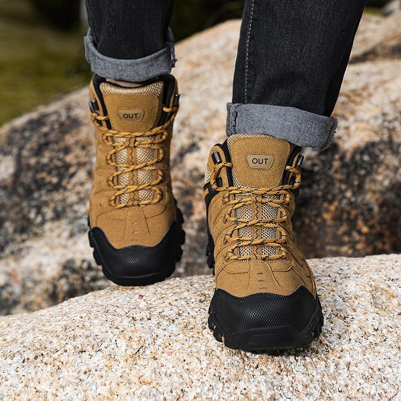 Fashion Hot Sale Brand Men‘s Outdoor Boots Plus Size 47 Autumn Winter Men Hiking Shoes Non-slip Trekking Sneakers Men Climbing Shoes