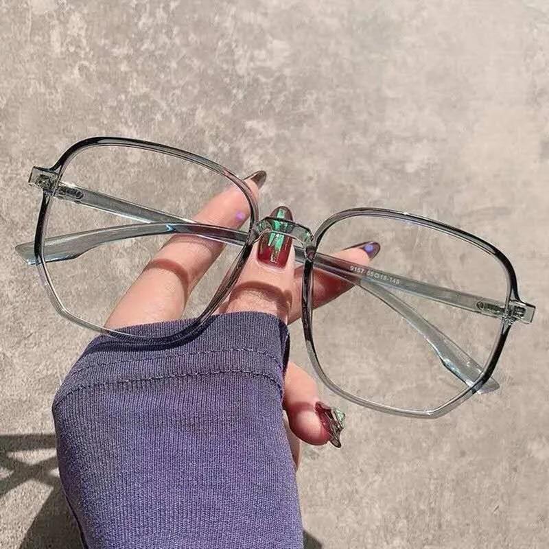 Fashion Anti Blue Light Glasses Big Square Transparent Frame Women Men Computer Gaming Eye Protection Eyewear Spectacles