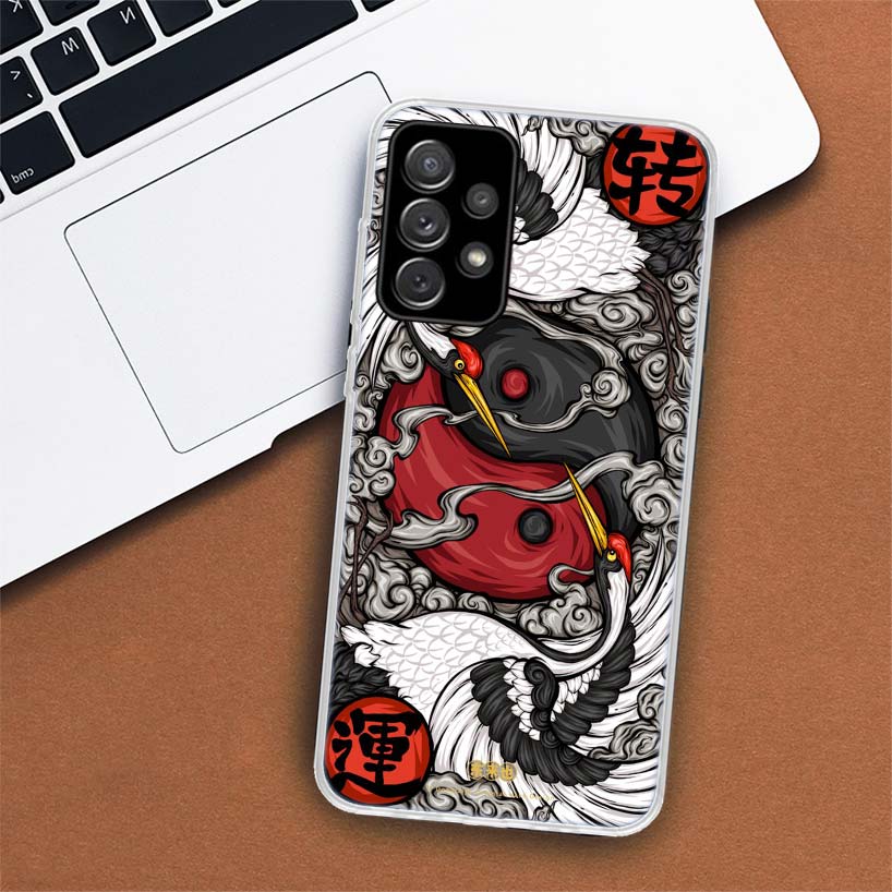 Japan Koi Fish Yin Yang Art Phone Case For Samsung Galaxy A51 A71 A50 A70 A40 A30 A20E A10 A41 A31 A21S A11 A01 A6 A8 + A7 A9 Pl