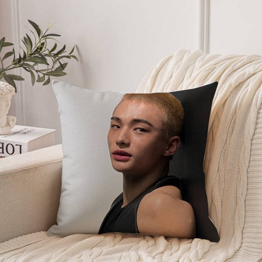 H-Hot KPOP Idol H-Hyunjin Pillow Case Home Decor Throw For Sofa Bed Car Room Decor Gift Idea