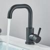 Stainless Steel Bathroom Basin Faucet Single Lever Hot Cold Wash Mixer Crane Tap with 360 Rotation for Sink