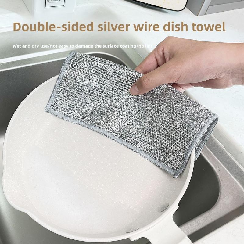 Ocelová drátěná tkanina, Stříbrná drátěná bambusová, Uhlíková mřížka, Nepřilnavá olejová tkanina, Kuchyňský sporák, Mytí nádobí, Drhnutí hrnců, Odmašťovací stříbrná drátěná tkanina