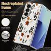 Retro Leaves Flowers Case For Samsung Z Fold 8 Ultra 7 6 5 Hybrid 3in1 Leather Skin Plating Folding Phone Cover For Galaxy Z Fold8 Fold7 Fold6