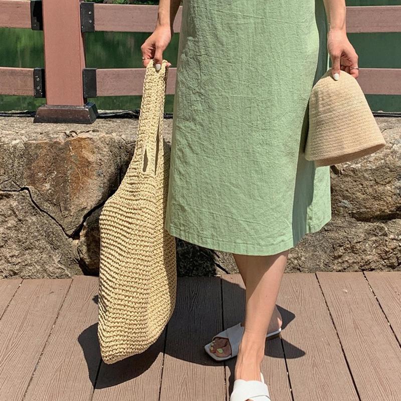 Yogodlns Weave Tote Bag Large Capacity Summer Beach Straw Handbag and Purse Female Bohemian Shoulder Bag for Women Ladies Travel Bag