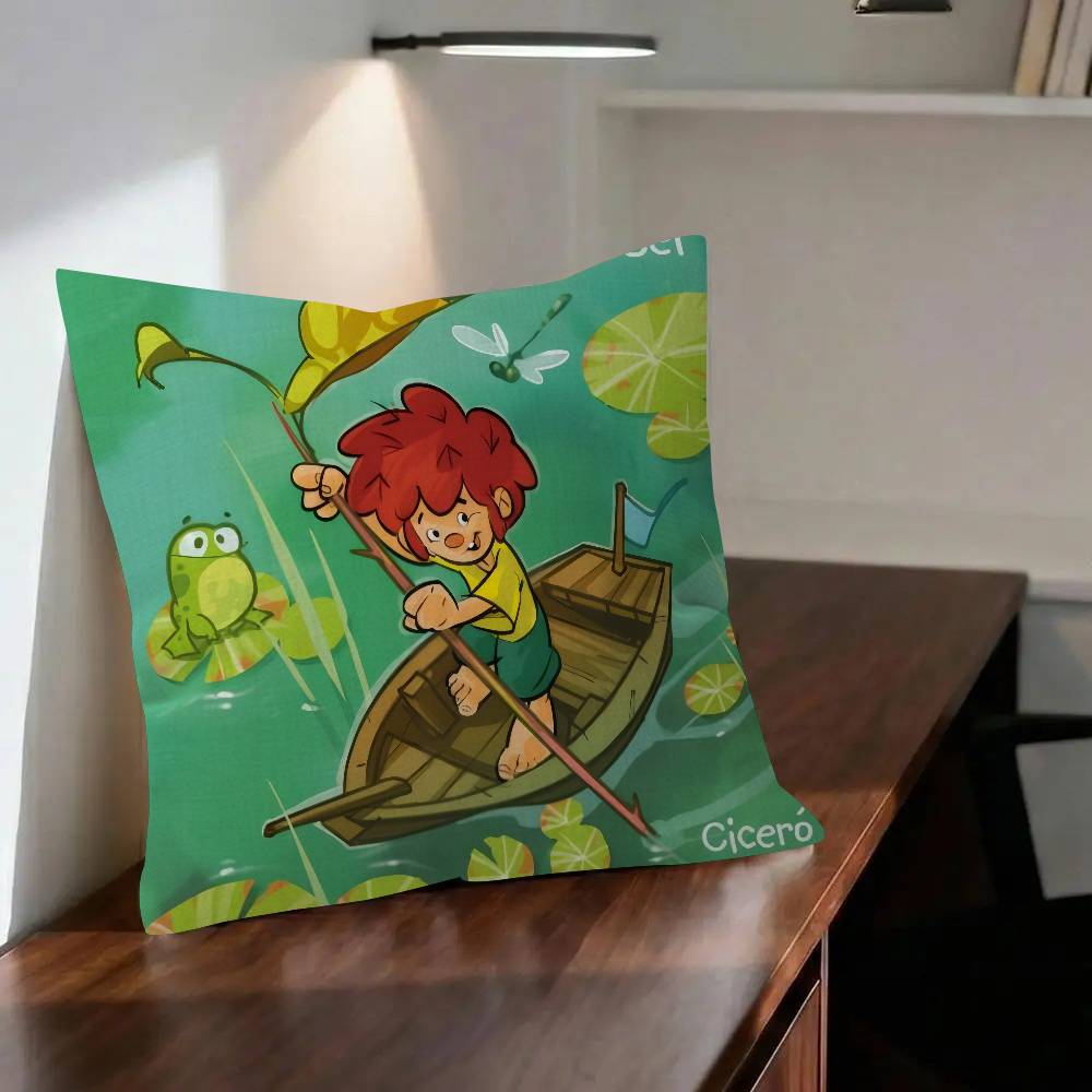 MMeister EEder e il Suo PPumuckl Cuscino Personalizzato Copricuscino Camera da Letto Decorazione Festa Federa Compleanno Regalo per Bambini