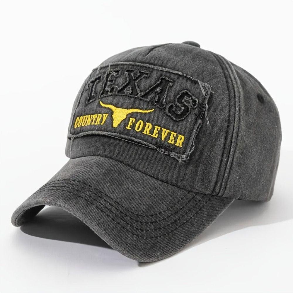 Washed Cotton Embroidery Baseball Cap Visor Sunscreen Hats Vintage Casquette  For Man Women Unisex