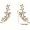 1 Pair of Elegant and Shiny Synthetic Zircon Earrings for Women, Suitable for Daily Wear, Fashionable Jewelry for Parties and Banquets