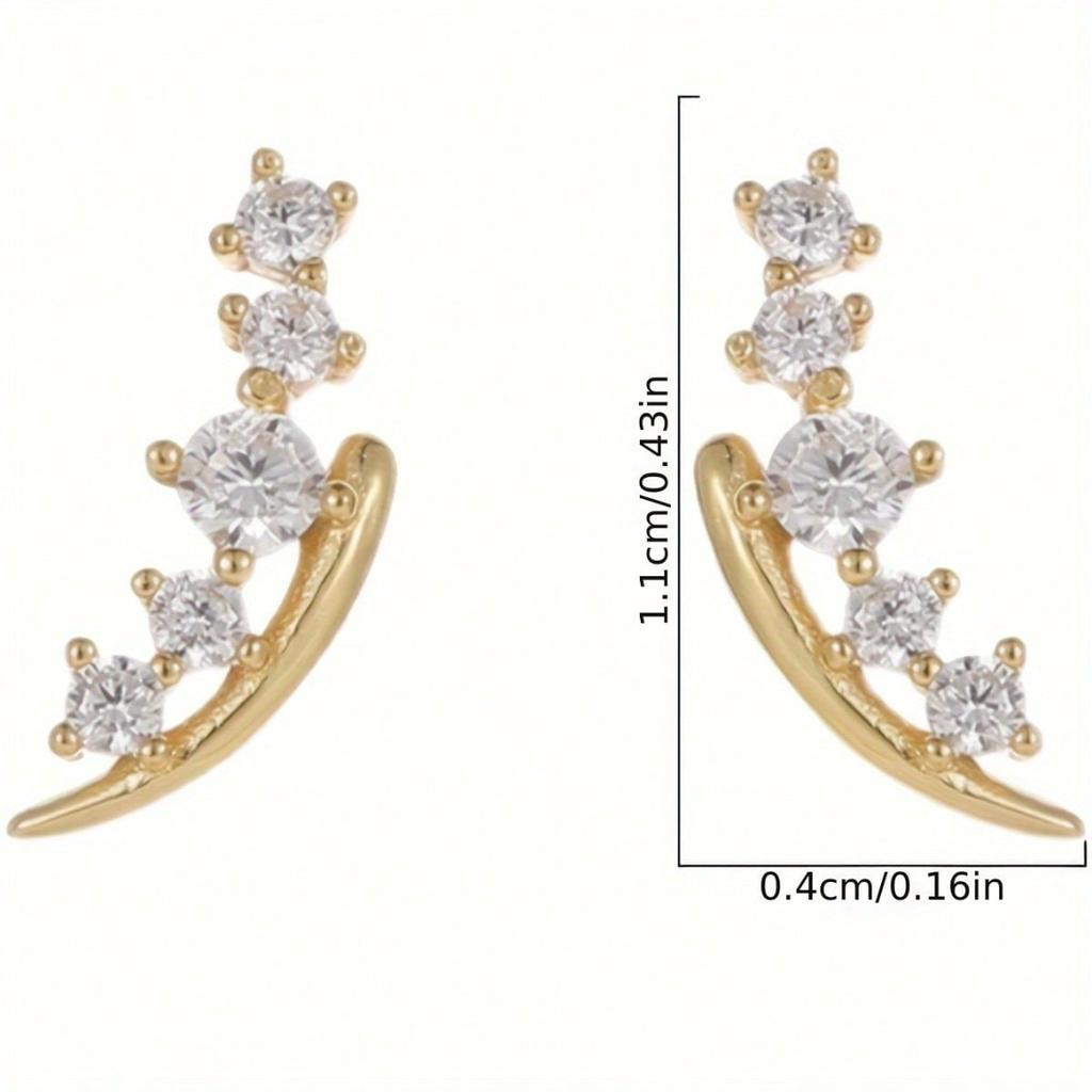 1 Pair of Elegant and Shiny Synthetic Zircon Earrings for Women, Suitable for Daily Wear, Fashionable Jewelry for Parties and Banquets