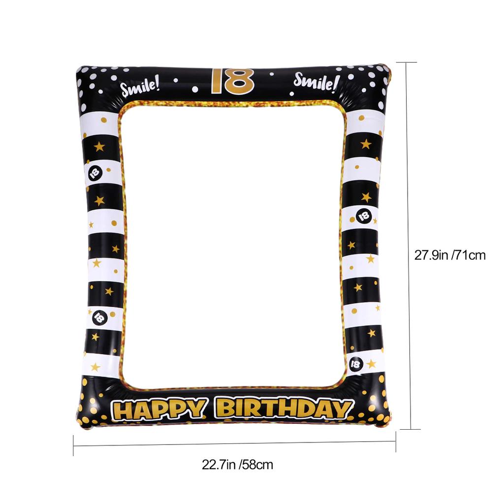 1Pcs Inflatable Party Photo Frame Birthday Themed PVC Prop Eco-Friendly Material Great for Masquerade Carnival Costume Event Use