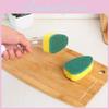 Kitchen Cleaning Sponge Brush With Extended Handle And Detergent Dispenser