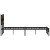 Bed Frame Without Mattress with Headboard Smoked Oak Finish 140 X 190 Cm