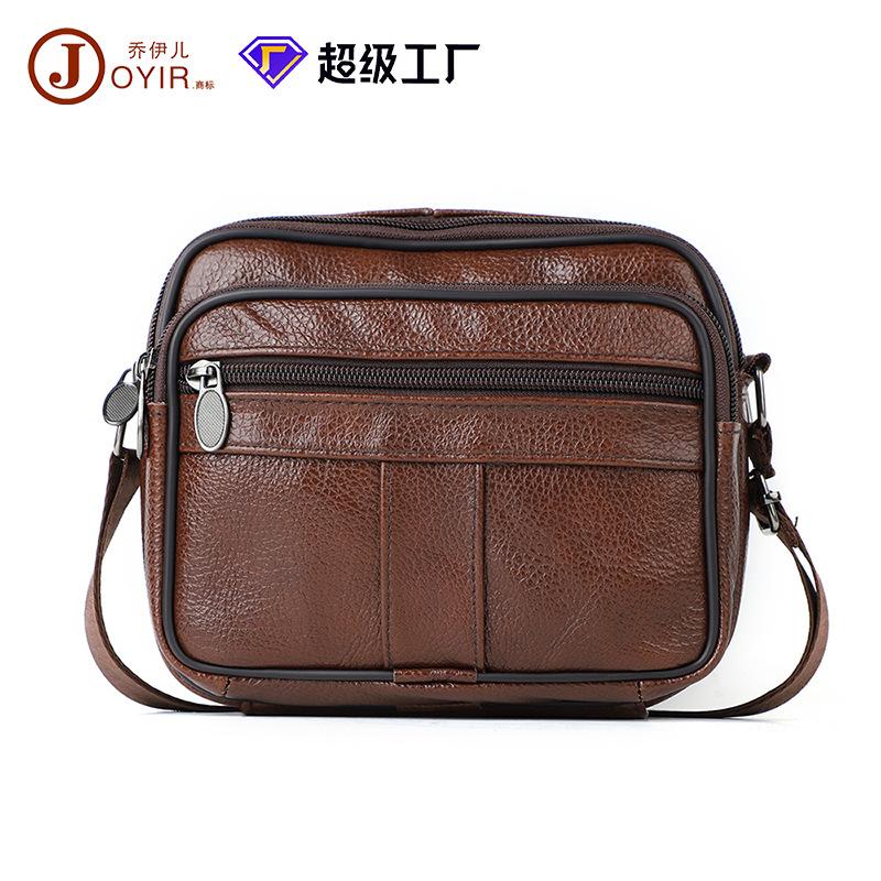 New business shoulder bag leather bag men's bag cowhide horizontal men's bag genuine leather casual messenger bag small backpack