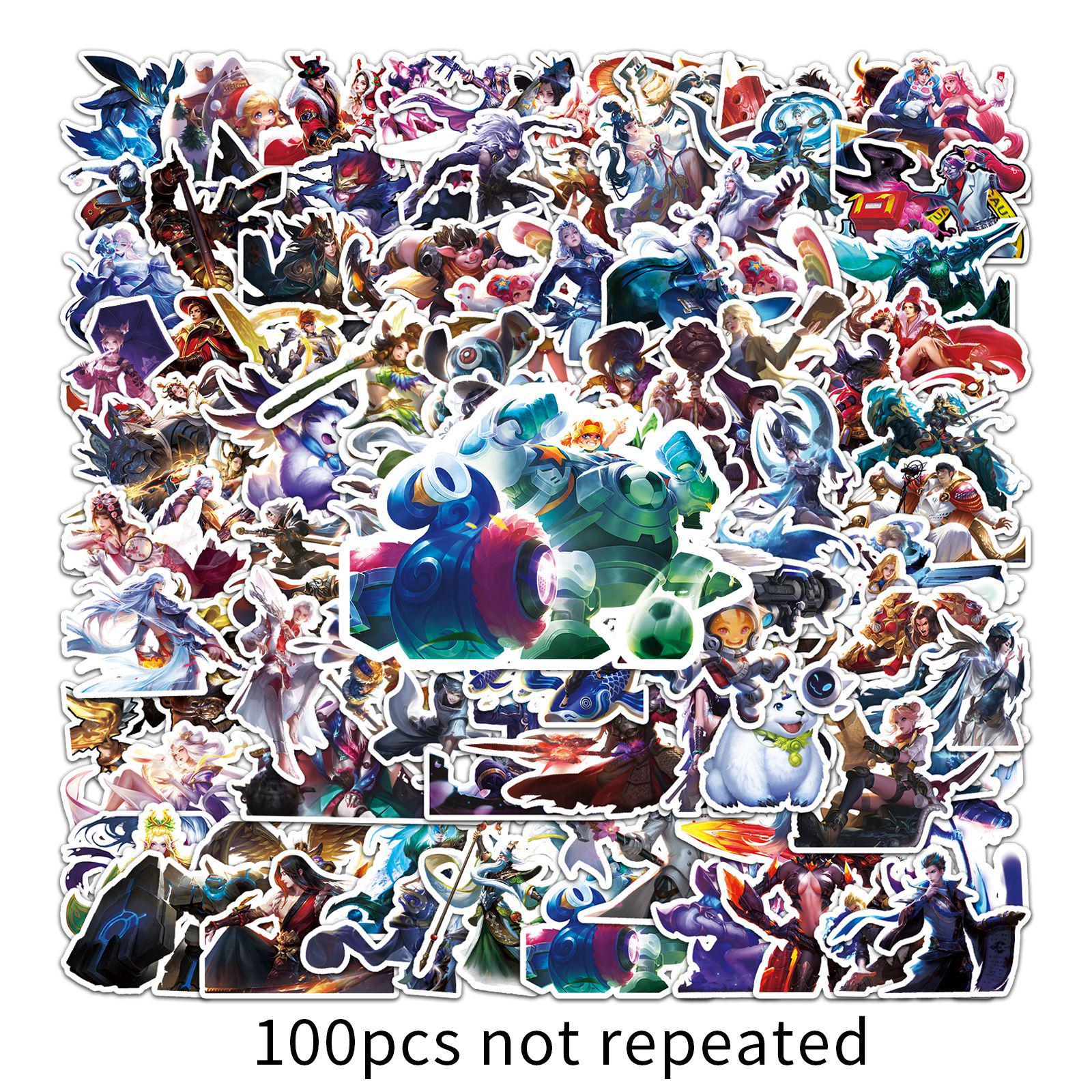 100 Honor of Kings Cartoon Stickers for Laptops & Suitcases