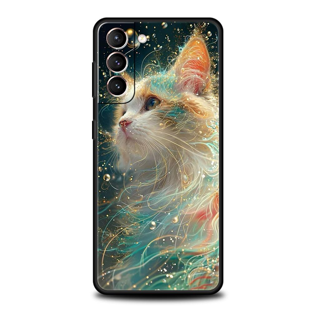 Proud Cat Phone Case Cover for Samsung Galaxy S25 S24 S23 S22 S20 S21 FE Ultra S10 S10E Plus 5G Soft TPU Capas Fundas Coque Bags