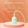Interactive Cat Toys USB Electric Intelligent Rolling Ball Toy Cats Pet Silicone Automatic Rotate Mouse Tail Kitten Teaser Stick