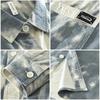 Neue Mode Tie Dye Gedruckt Shirts Männer Trendy Streetwear Lose Casual Herren Tops Reine Baumwolle Hemd mit Taschen Retro Männer kleidung