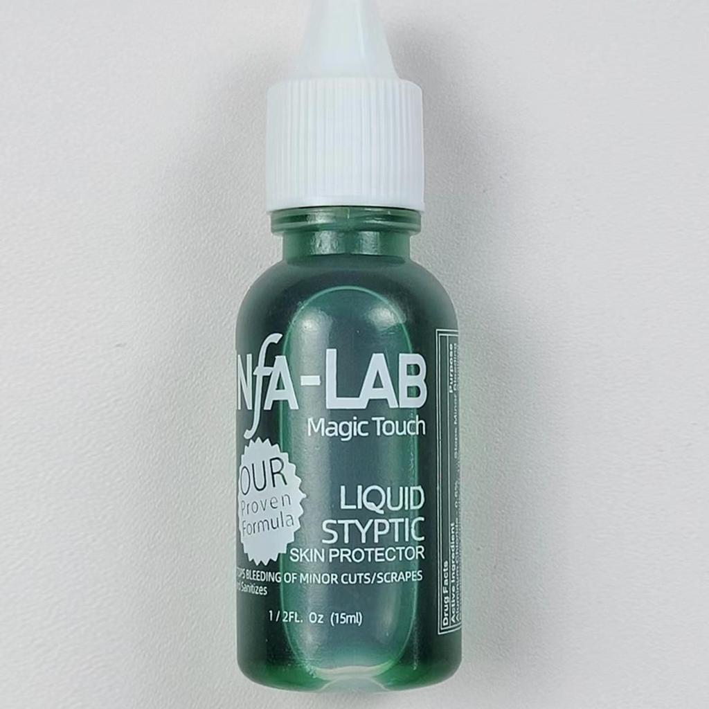 Infa-Lab Genuine Nail Hemostatic & Cuticle Remover - Green & Blue Bottles