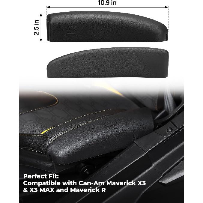 KEMIMOTO Seat Side Pad Assembly Compatible With 2017-2025 Can-Am Maverick X3 MAX And Maverick R, PU Foam Seat Side Cushion For UTV Accessories, Thigh