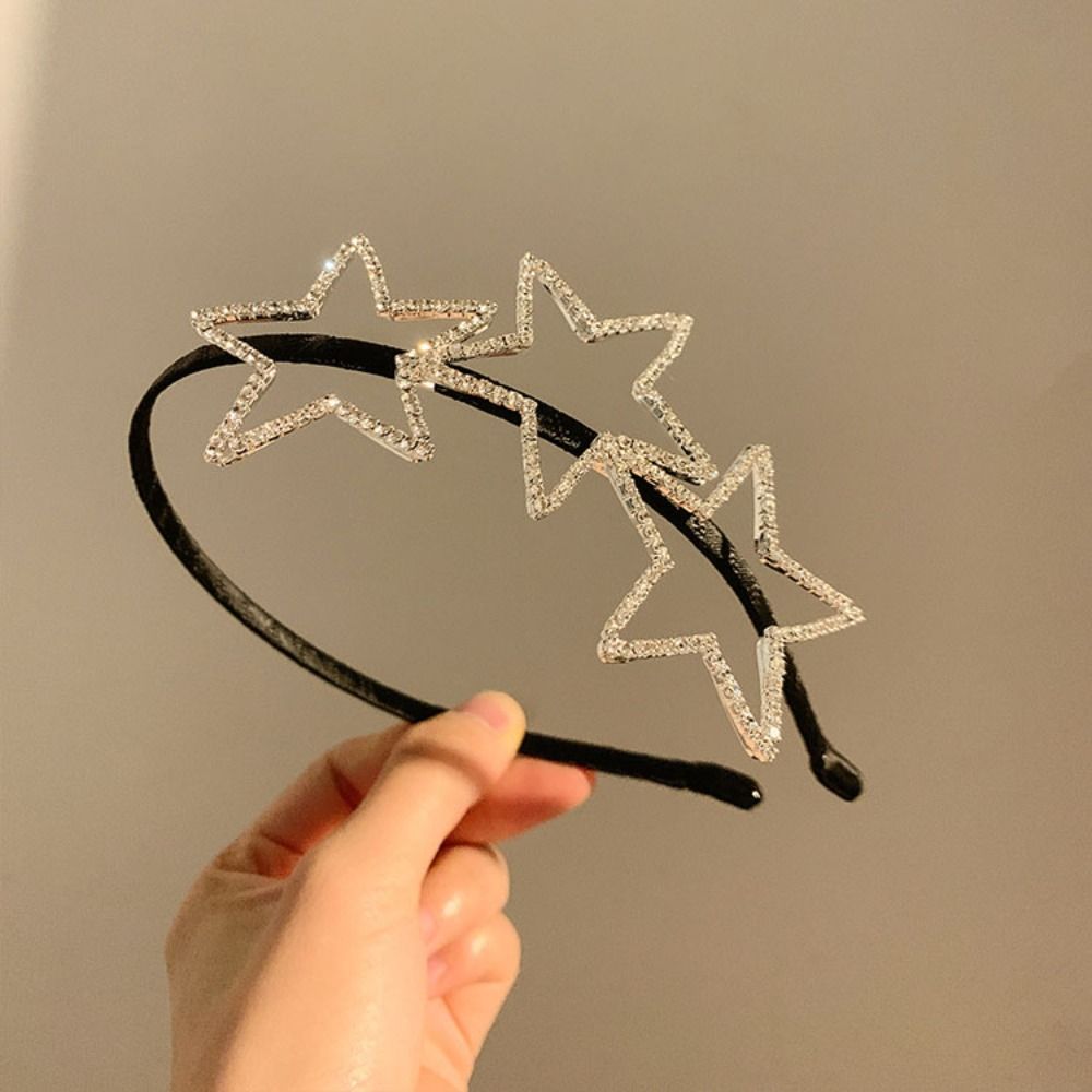 Hollow Pentagram Star Headband Y2K Star Hair Hoop Sweet Pentagram Hairband  Festive